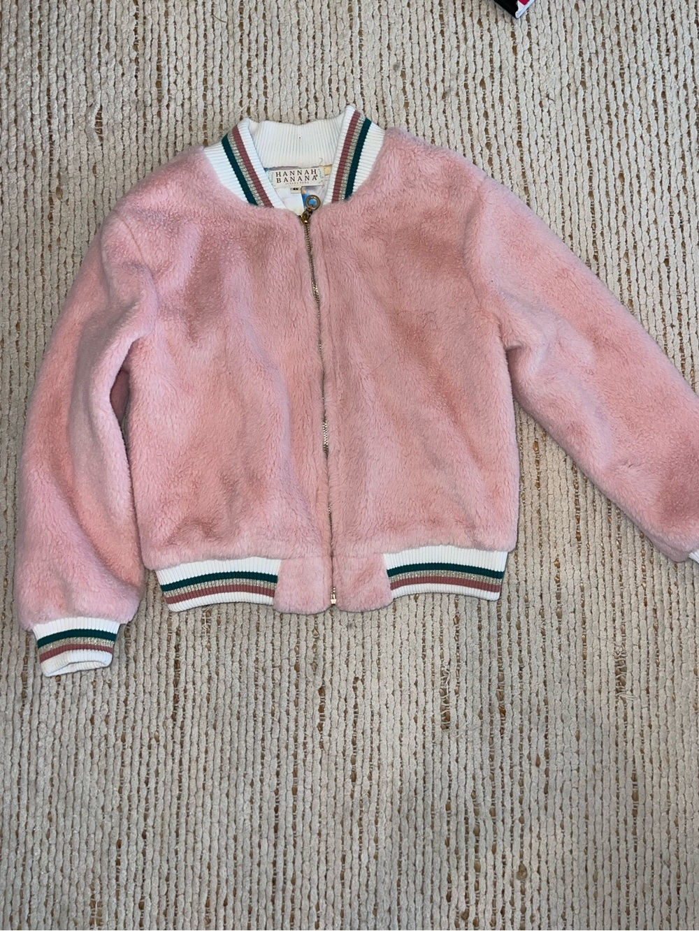 Hannah Banana faux fur bomber coat